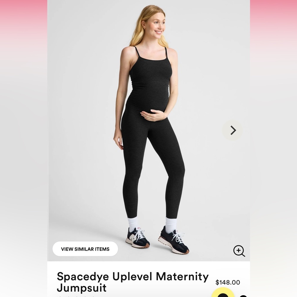 Space Dye Maternity Black Jumpsuit by Beyond Yoga - Size M